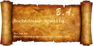 Buchbinder Armilla névjegykártya